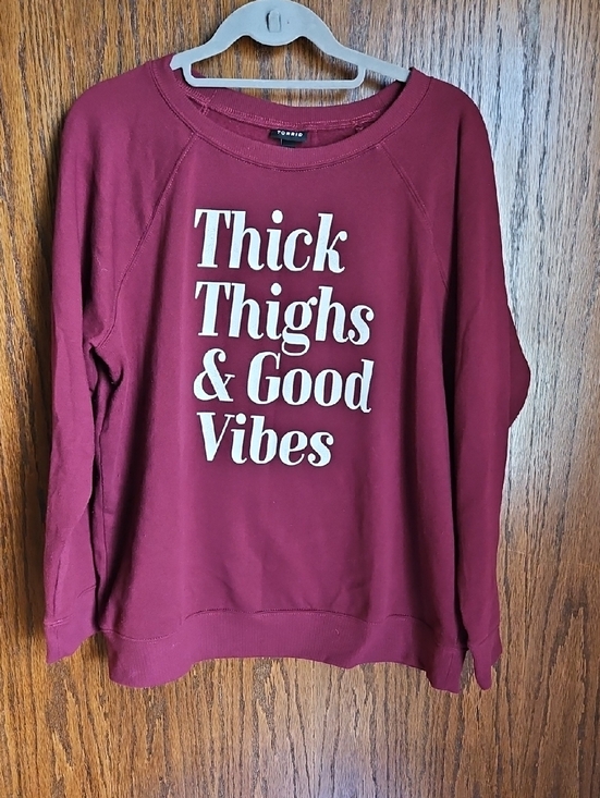 torrid Tops - torrid Maroon Graphic Crewneck Sweatshirt
